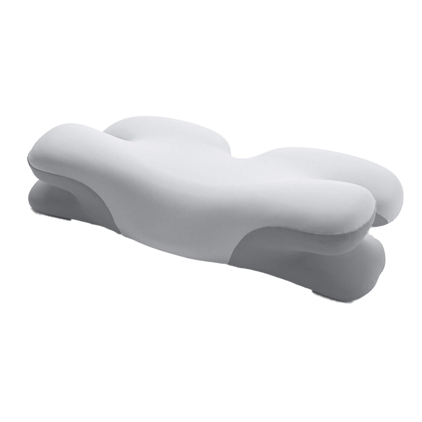 Back view of the neck pillow, displaying its supportive structure and ergonomic design for neck and cervical alignment.