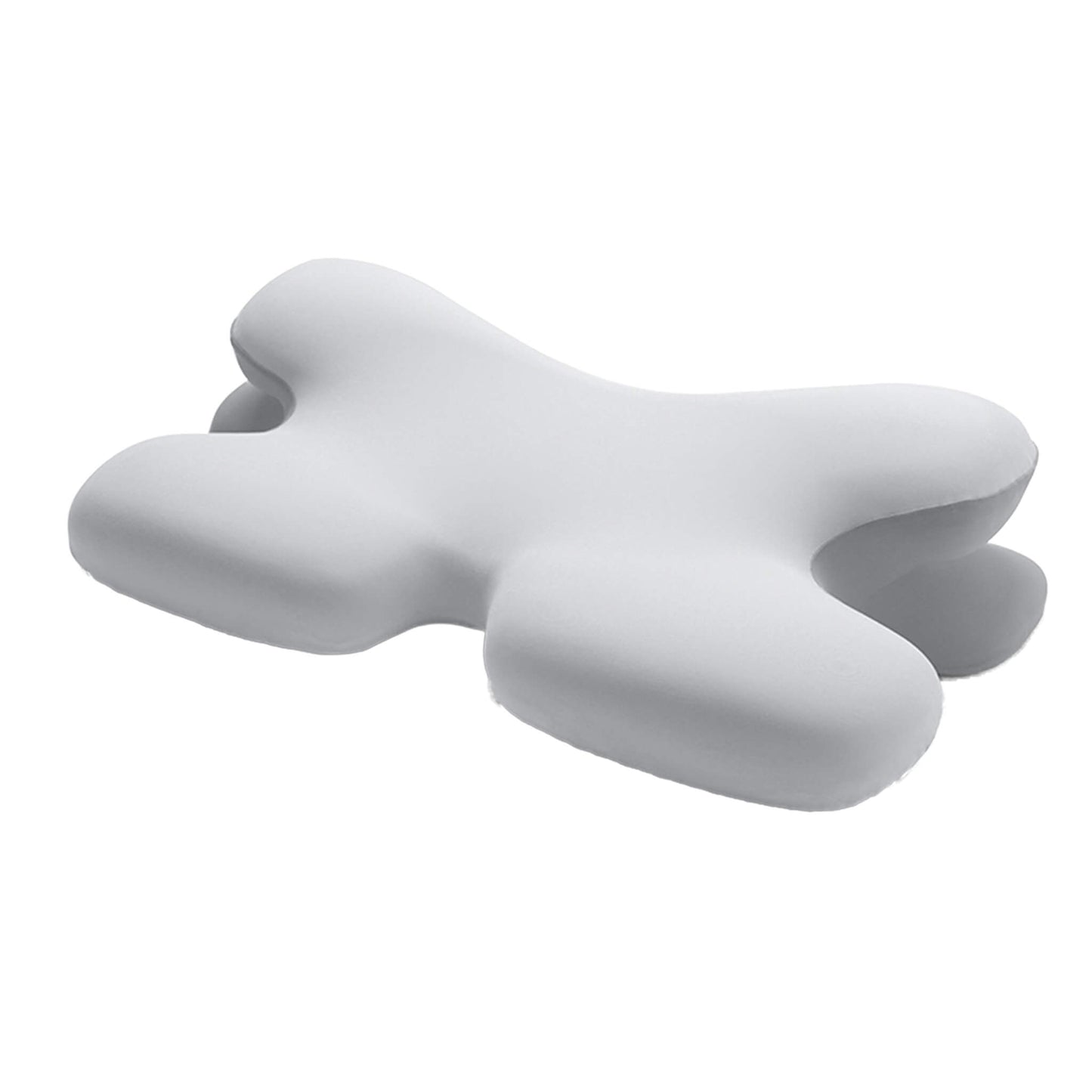 Side view of the neck pillow, showcasing its ergonomic contour for optimal neck support and alignment for better sleep posture.