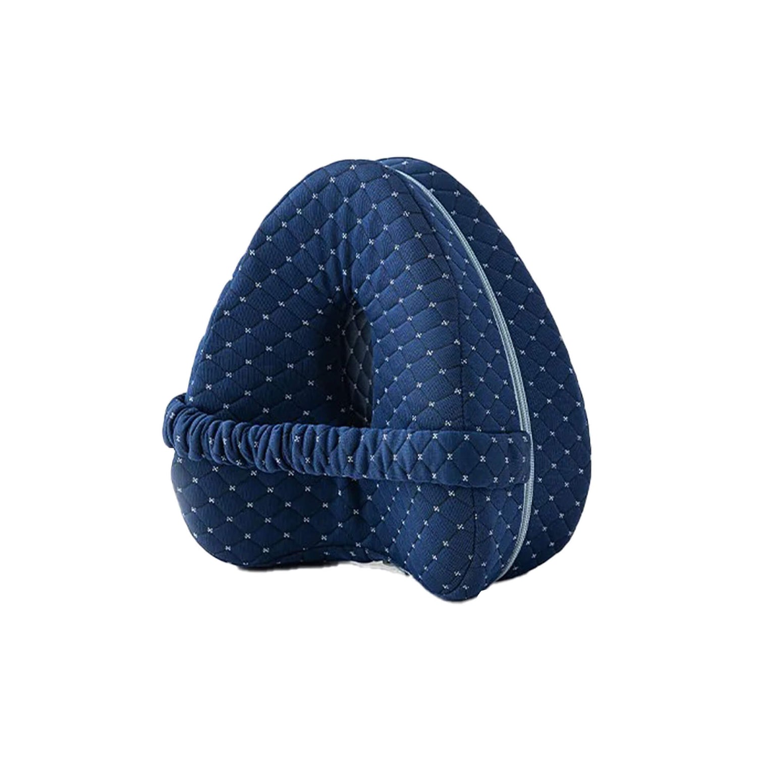 Knee pillow in an upward-facing position, displaying its contoured shape for optimal leg and knee support.