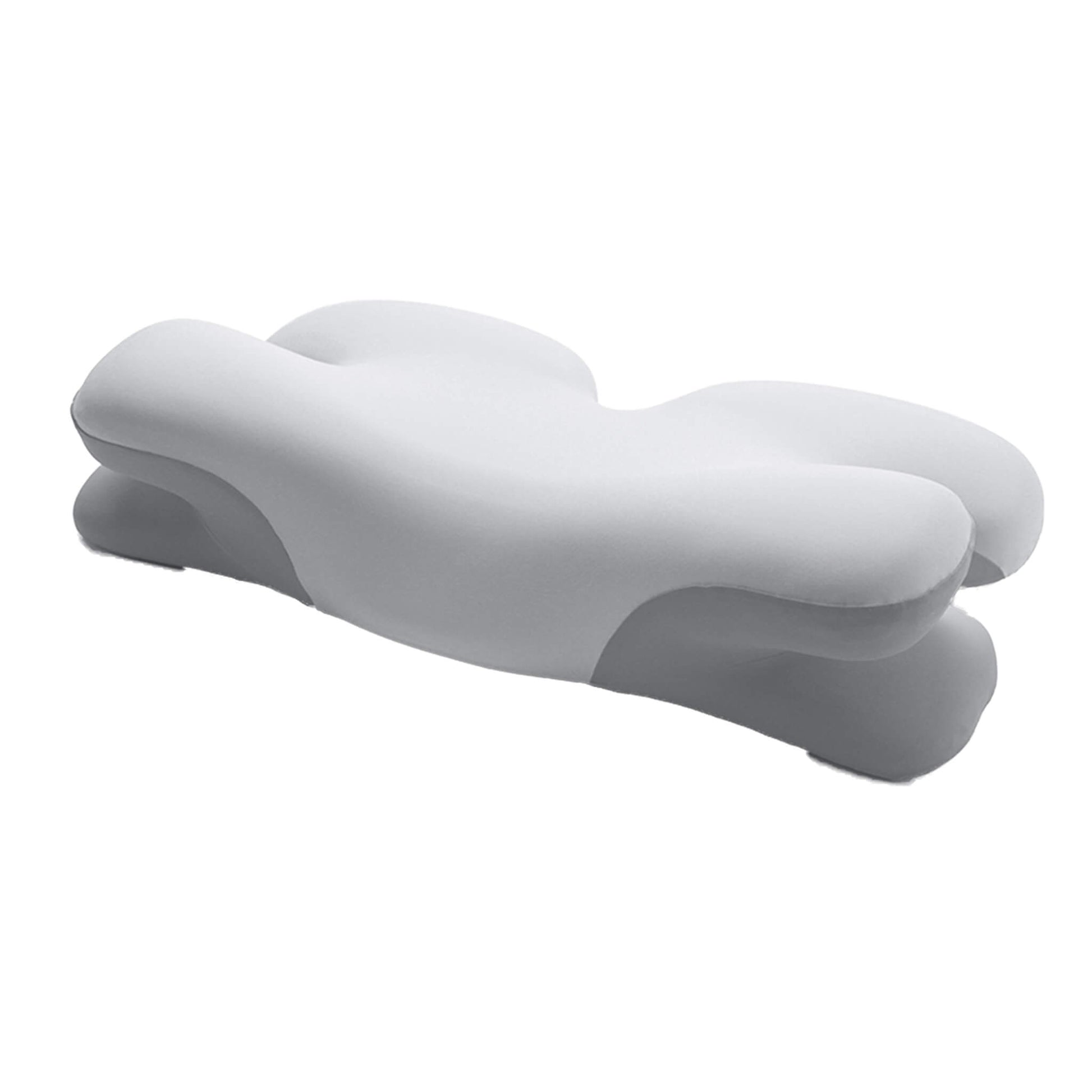 Back view of the neck pillow, displaying its supportive structure and ergonomic design for neck and cervical alignment.